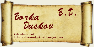Borka Duškov vizit kartica